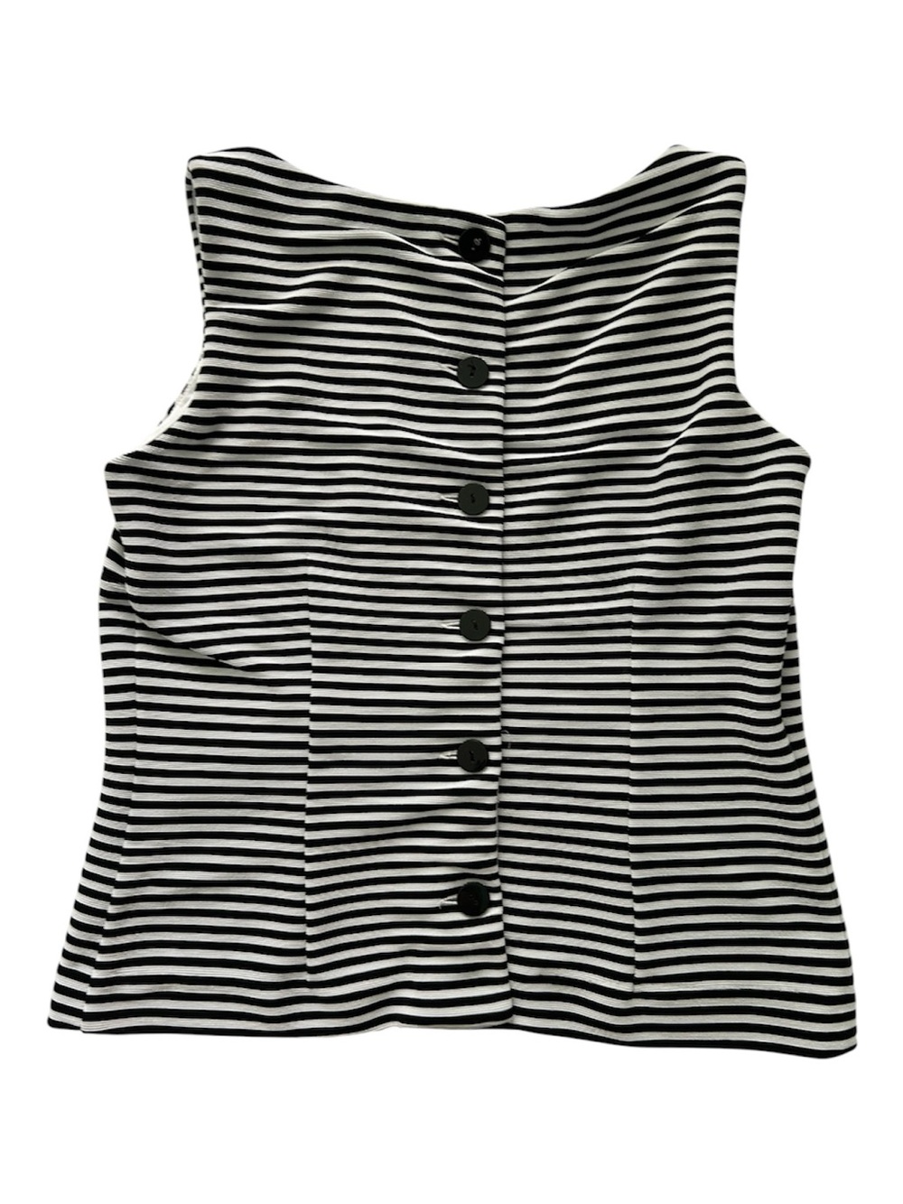 Vintage David Warren Petites New York Striped Sleeveless Boatneck Top (19” PTP) - Picture 13 of 16